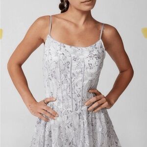 NWT urban outfitters kimchi blue Christina lace corset romper sz Large